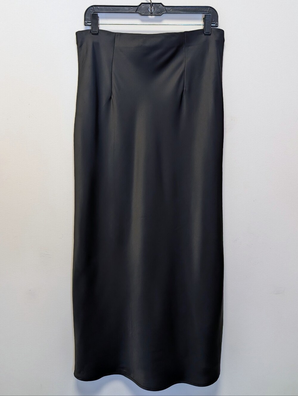 Rachel Zoe Black Satin Bias Cut Maxi Slip Skirt Size 10 - Picture 5 of 9